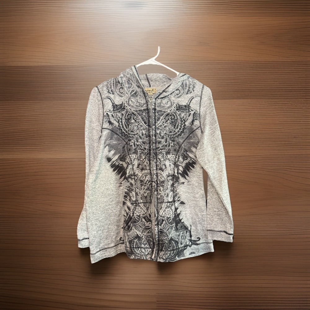 One World Embellished Artsy Full Zip Hoodie 1X
